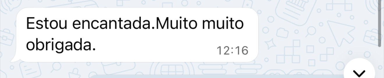 Depoimento de aluna encantada com a Coleção
