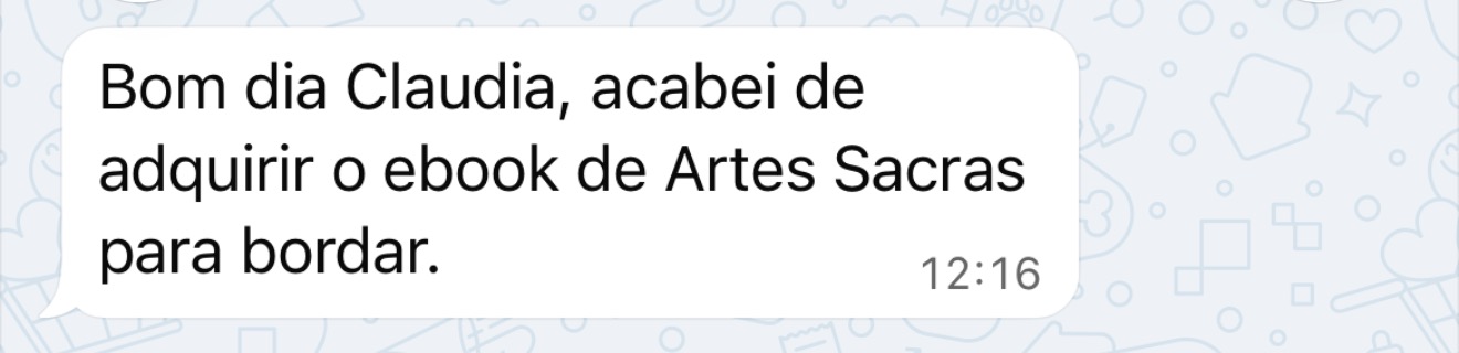 Depoimento de aluna que acabou de adquirir o ebook de Artes Sacras